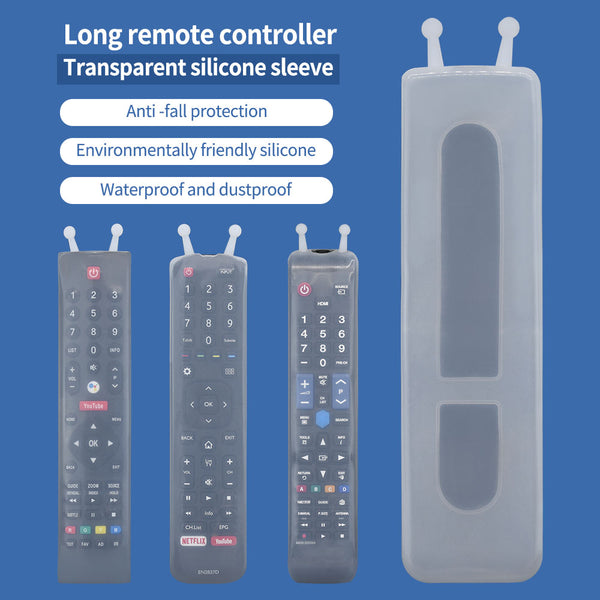 Long remote control universal transparent silicone sleeve, waterproof and falling remote control cover