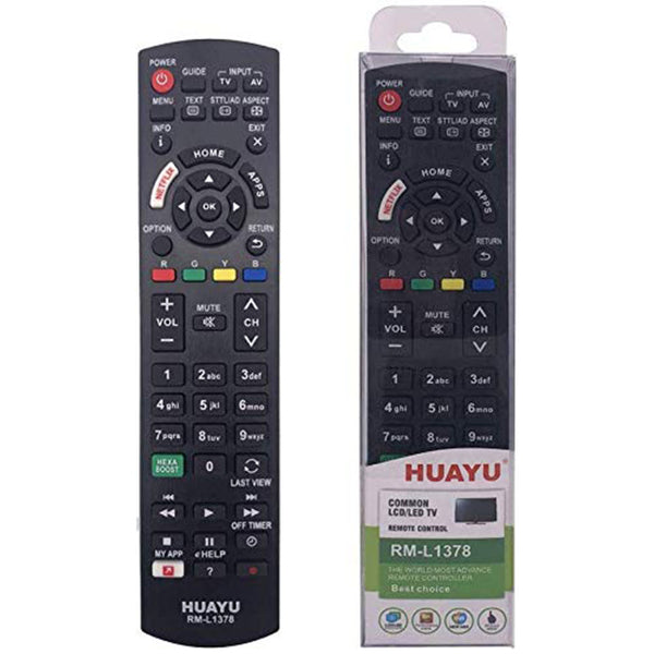 Generic LCD/LED Universal Remote No. RM-L-1378 Compatible with Panasonic LCD/LED TV Remote Control (Black)