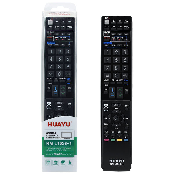 RISHIL WORLD Huayu RM-L 1026+1 Universal Remote Control RM-L1026 for Sharp LCD/LED TV LC-60LE741E