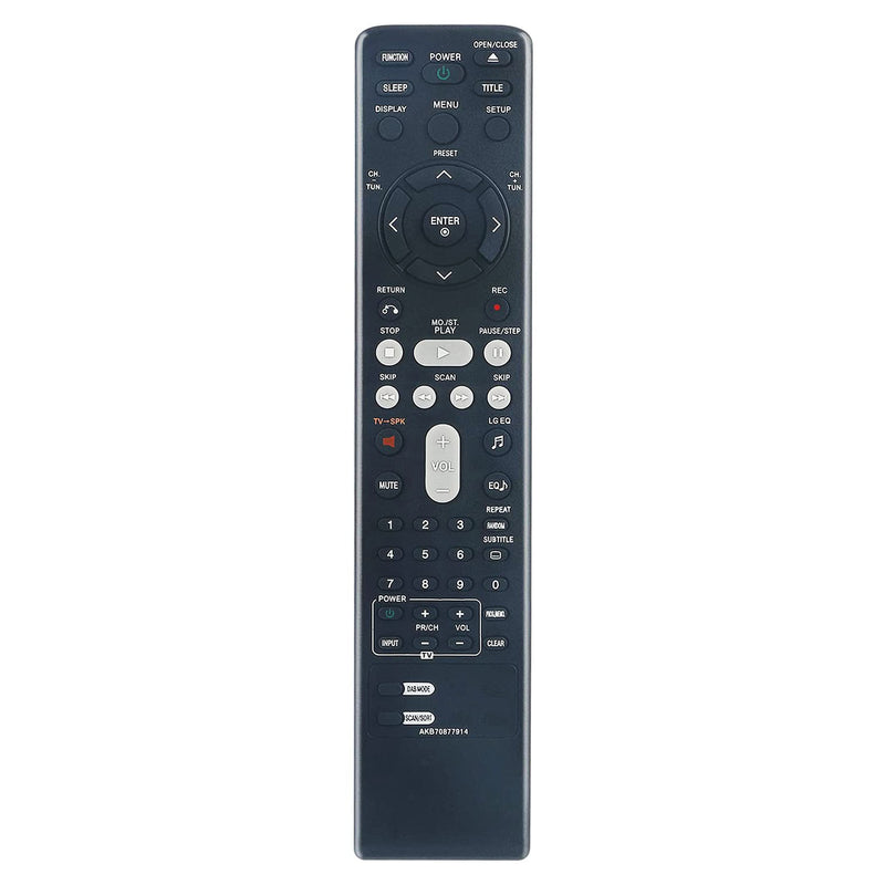 AKB70877914 Remote Control fit for TV DVD/CD Home Theater Micro Audio System FB164DAB FBS164V MDT354K RDD264K