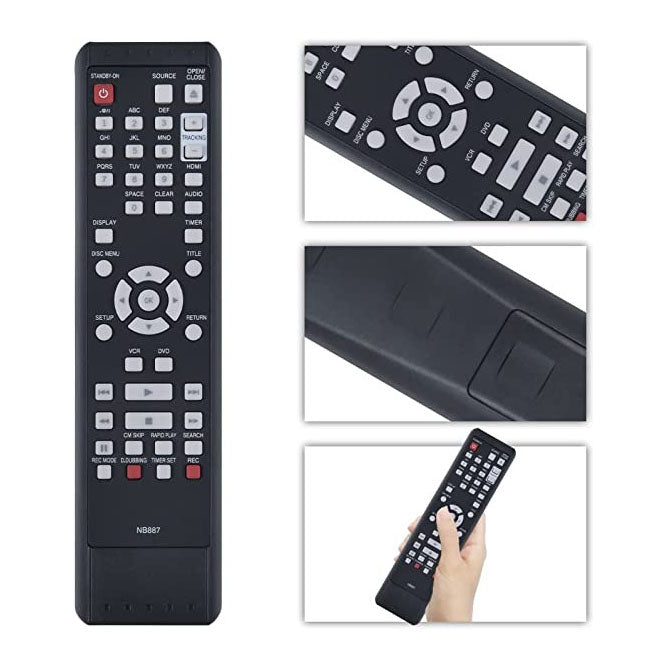 NB887UD Remote Control For DVD VCR Combo Player ZV427MG9A RZV427MG9 ZV427MG9 RZV427MG9A