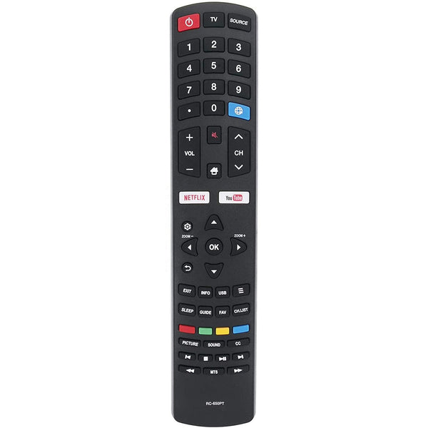 RC650PT Remote For LED Smart HDTV 32D1280 43D1280 49D1660 55D1700