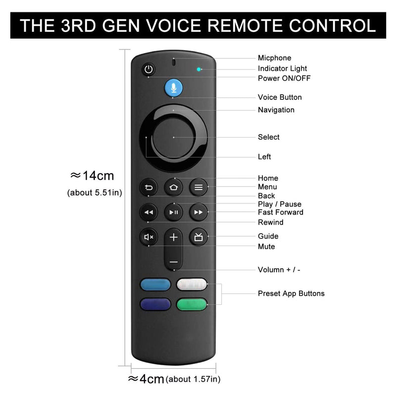 L5B83G Voice Remote Control Fit for 3rd Fire TV Stick 4K