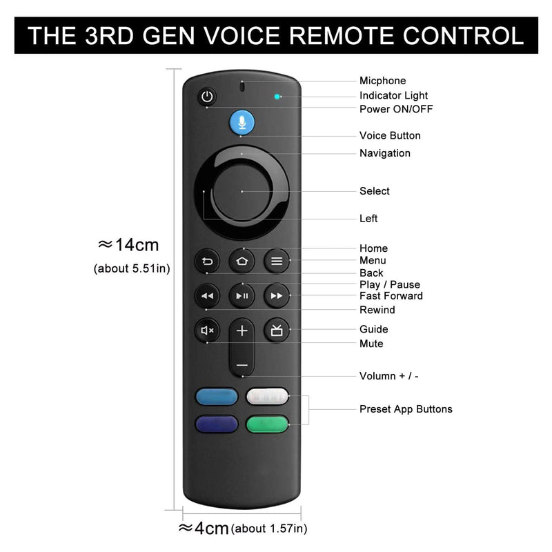 L5B83G Voice Compatible With Remote Control For Fire TV Stick 2nd 3rd 4K